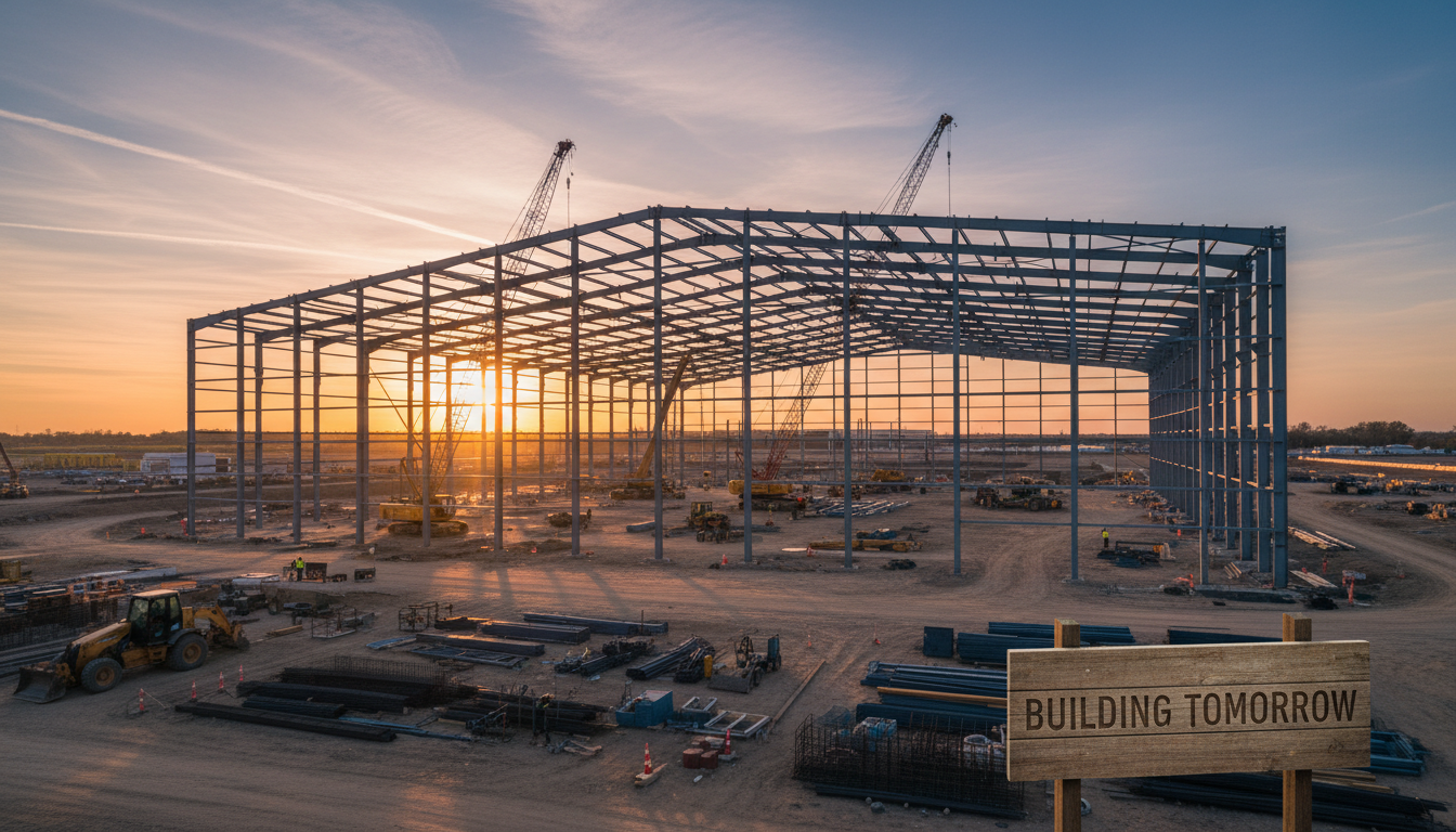 Modern commercial construction site